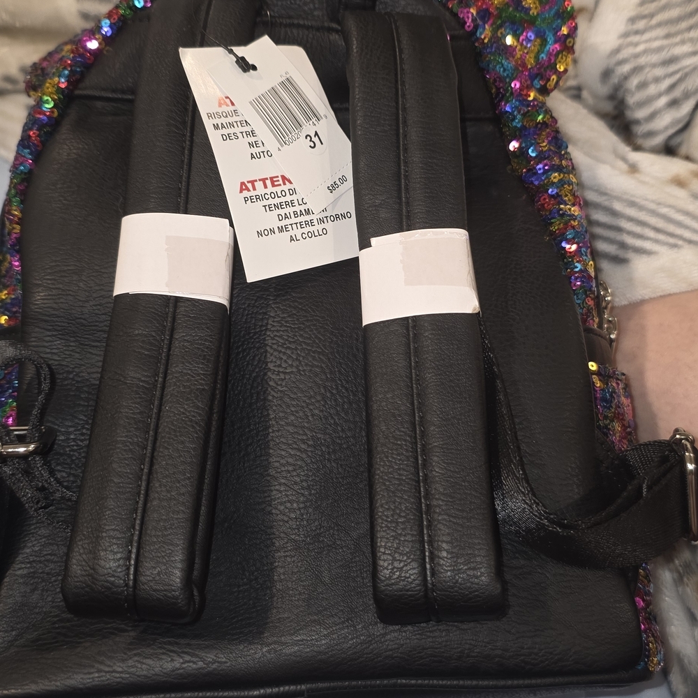 Loungefly Multicolor Sequin Mini Backpack NWT - image 2